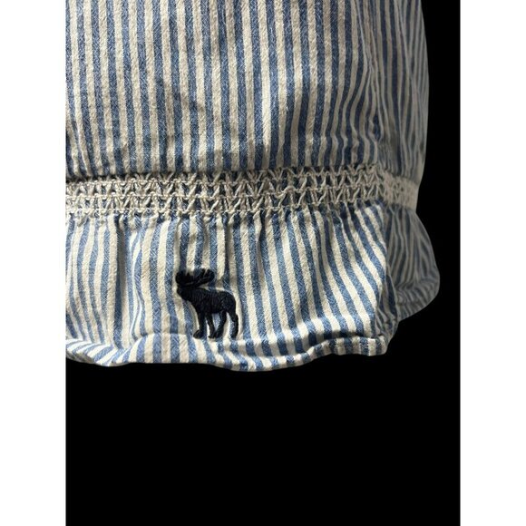 Abercrombie & Fitch Striped Short Sleeve Blouse W/ Embroidered Floral Design & T - Picture 6 of 10
